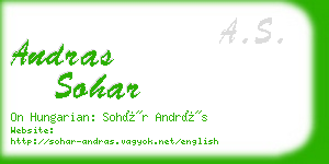 andras sohar business card